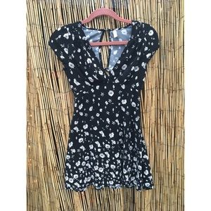 Free People Black grey floral dress Sz 0